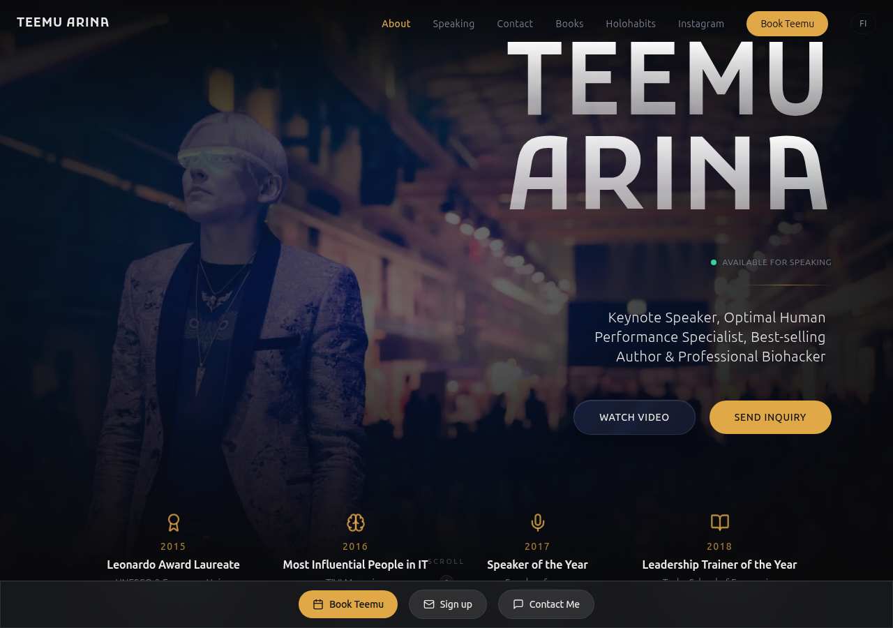 The home page of Teemu Arina, teemuarina.com