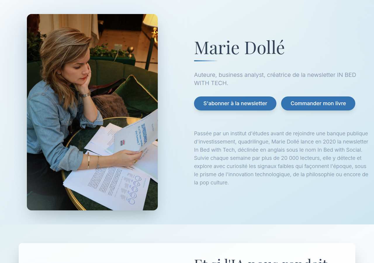 The home page of Marie Dollé, mariedolle.com