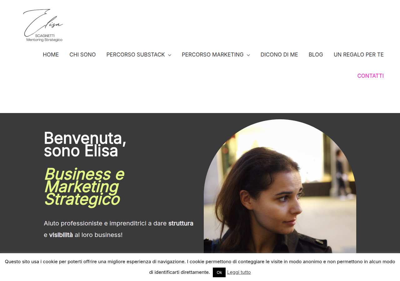 The home page of Elisa Scagnetti, elisascagnetti.com