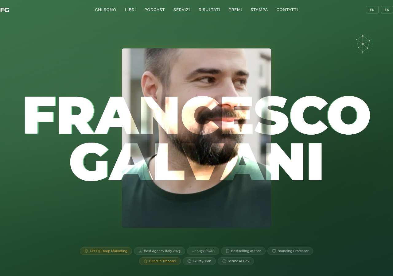 The home page of Francesco Galvani, francescogalvani.com