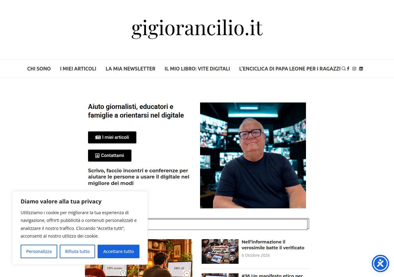 The home page of Luigi "Gigio" Rancilio, gigiorancilio.it