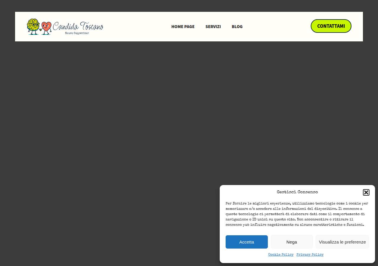The home page of Candida Toscano, candidatoscano.com