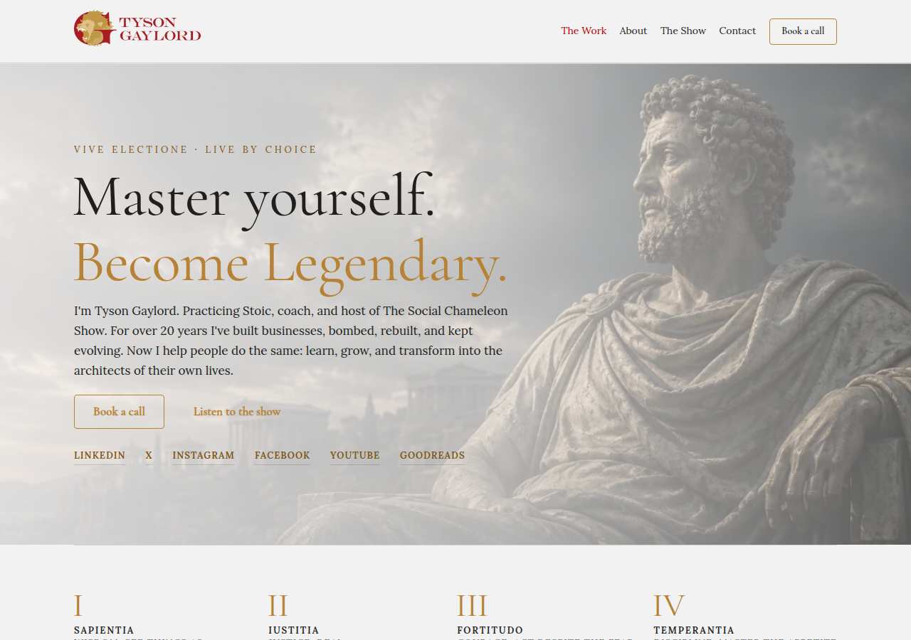 The home page of Tyson Gaylord, tysongaylord.com