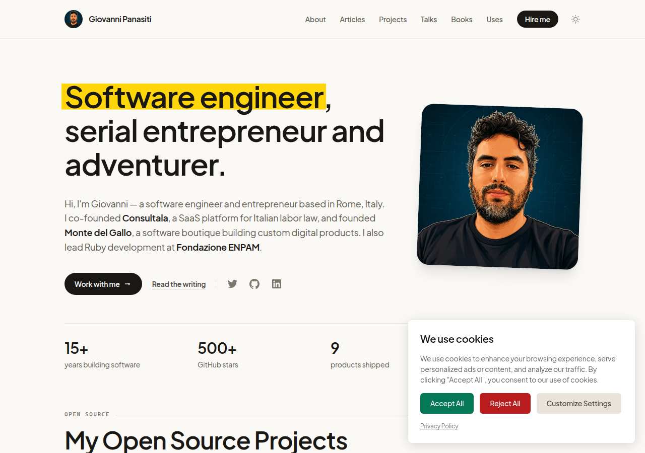 The home page of Giovanni Panasiti, panasiti.me