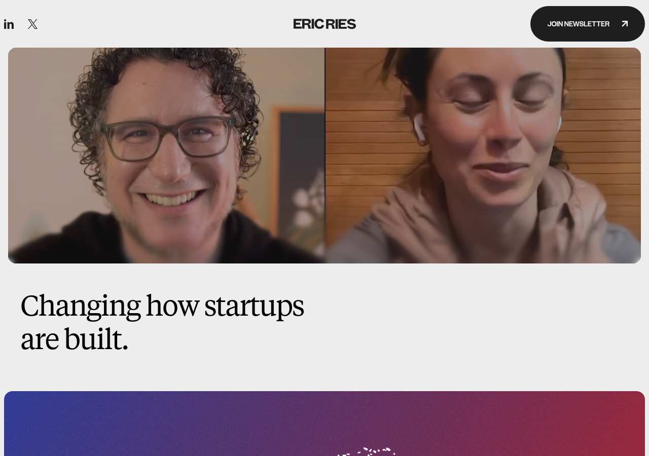 The home page of Eric Ries, ericries.co