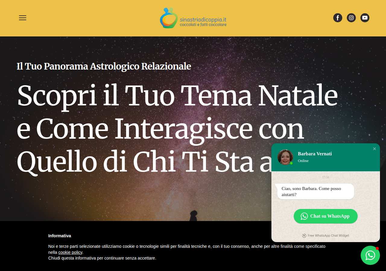 The home page of Barbara Vernati, sinastriadicoppia.it
