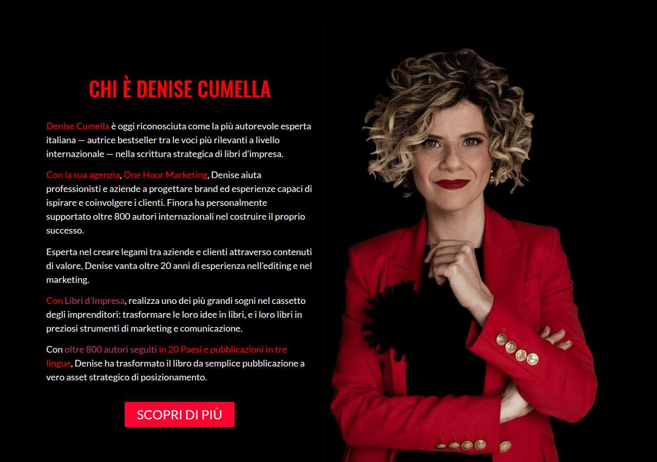 The home page of Denise Cumella, denisecumella.it