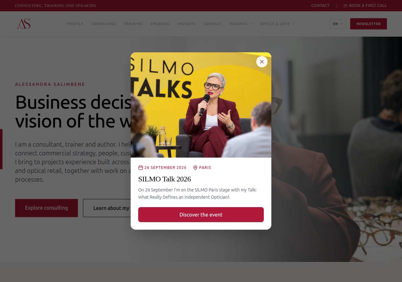 The home page of Alessandra Salimbene, alessandrasalimbene.it