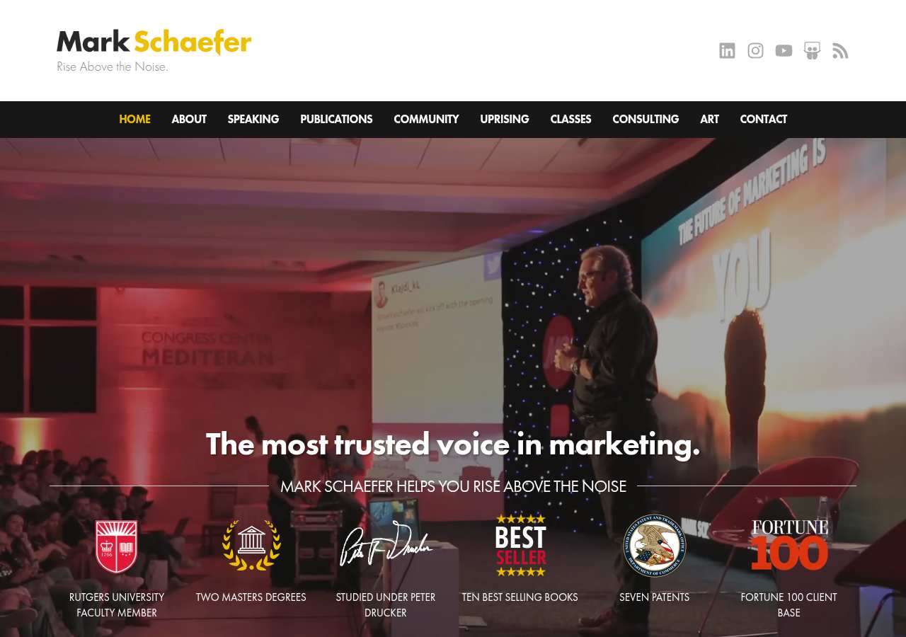 The home page of Mark Schaefer, businessesgrow.com