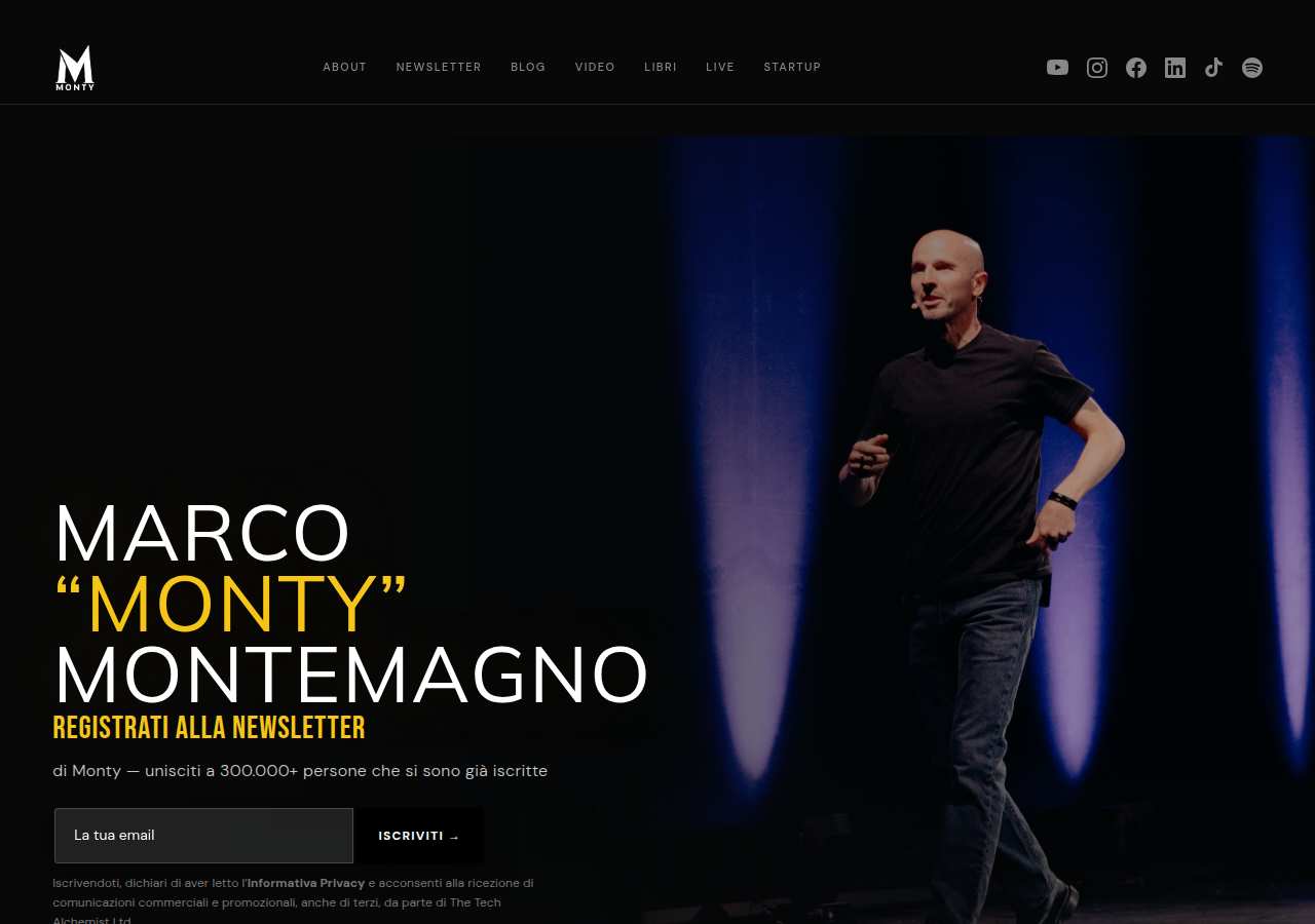 The home page of Marco Montemagno, marcomontemagno.com