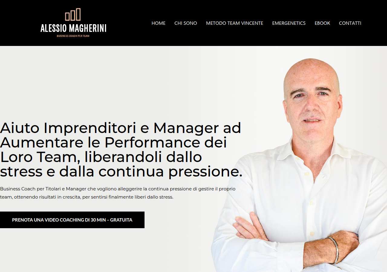 The home page of Alessio Magherini, iltuoteamvincente.com