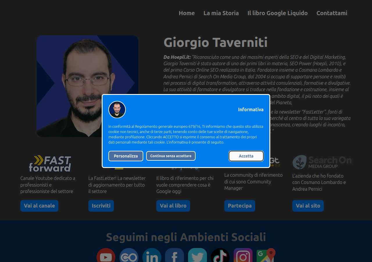 The home page of Giorgio Taverniti, giorgiotaverniti.it