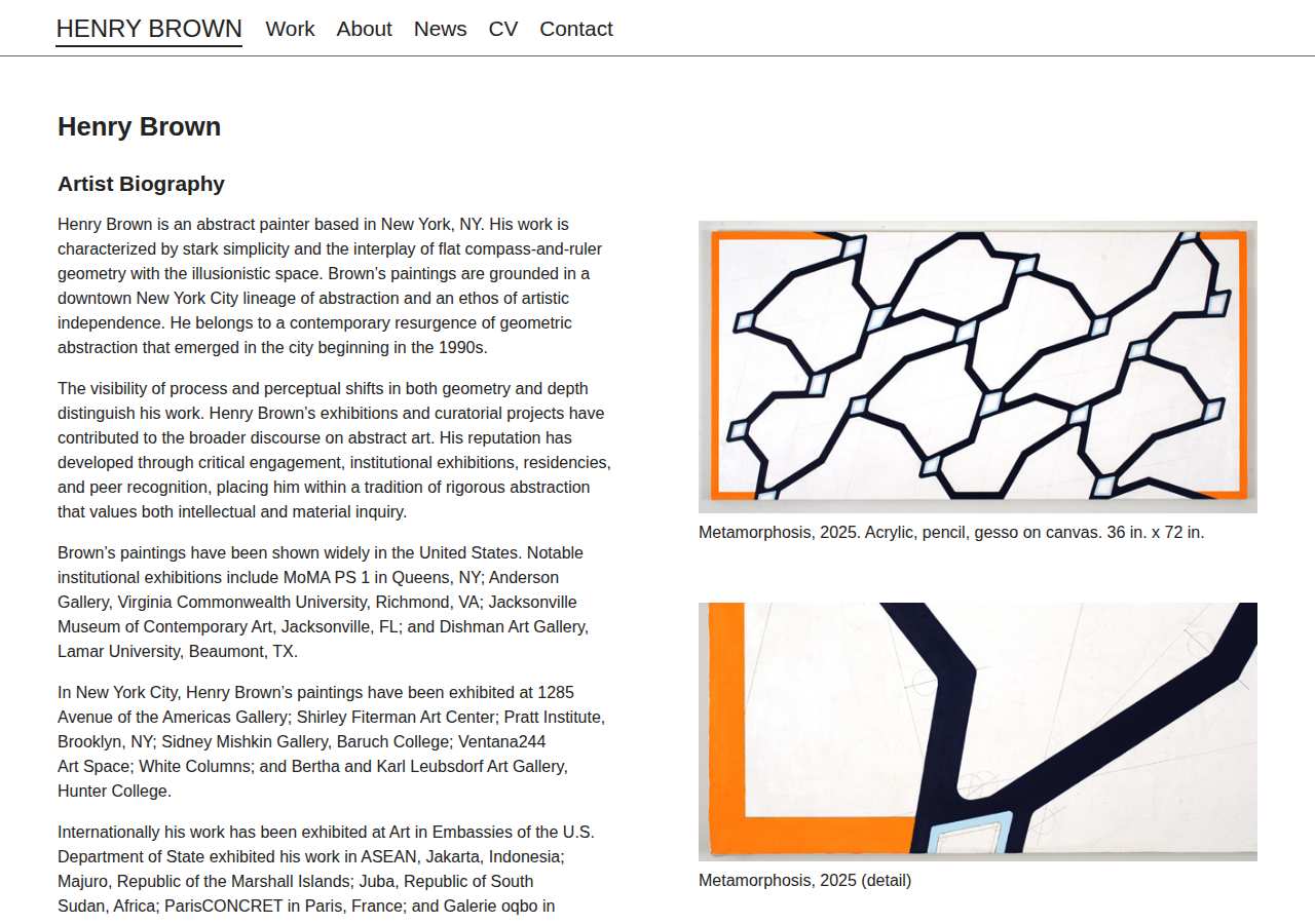 The home page of Henry Brown, henrybrown.com