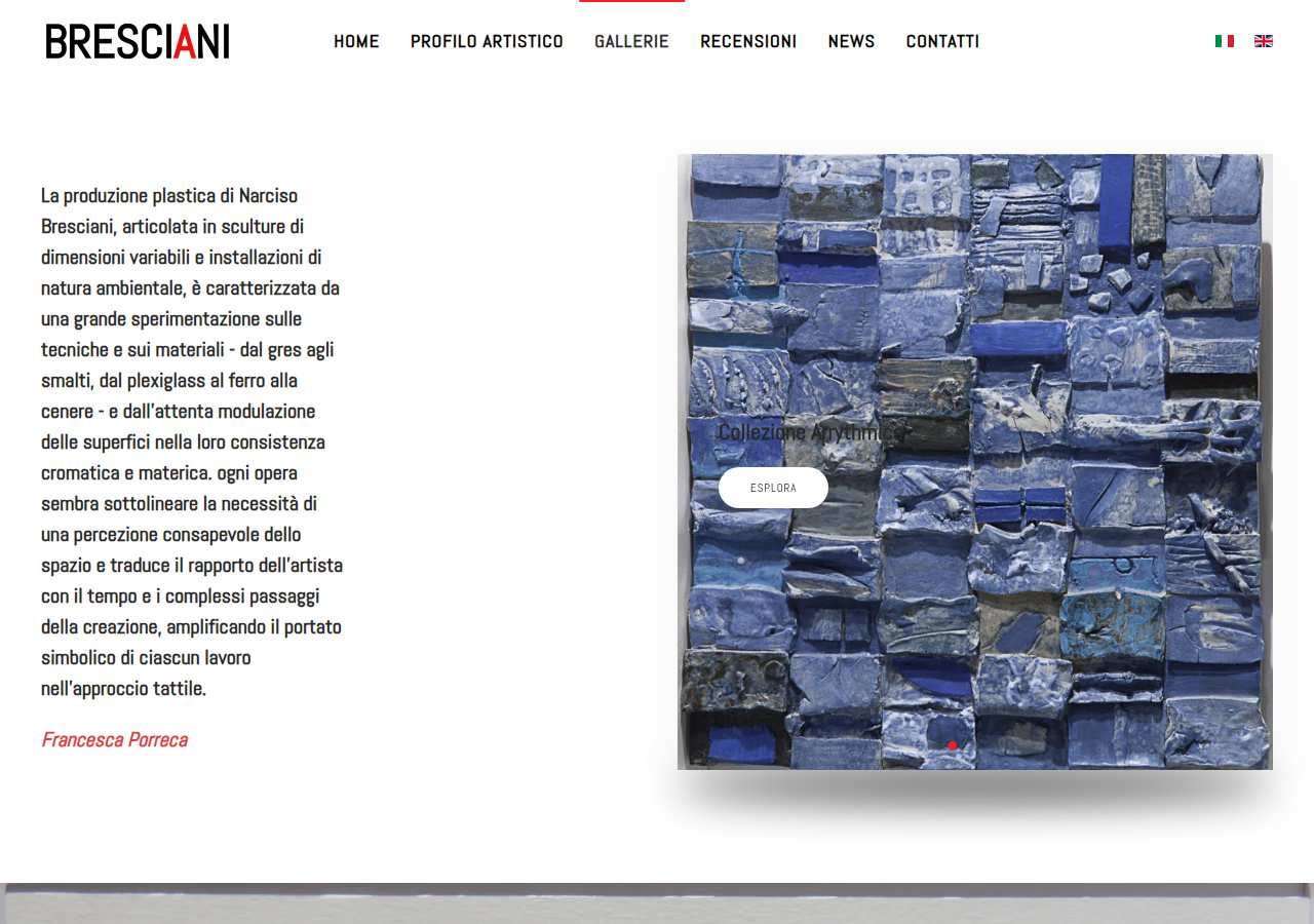 The home page of Narciso Bresciani, narcisobresciani.com