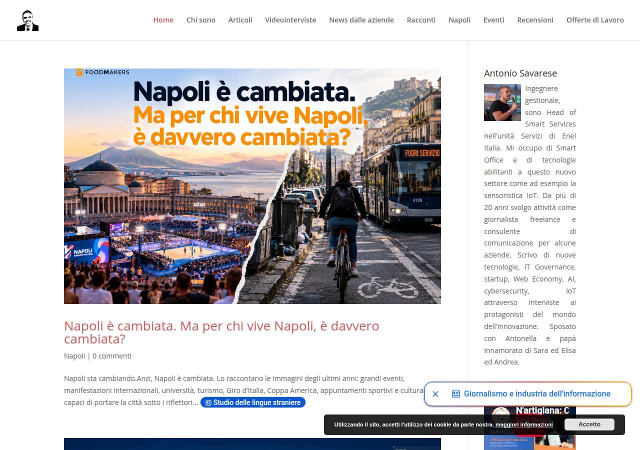The home page of Antonio Savarese, antoniosavarese.it