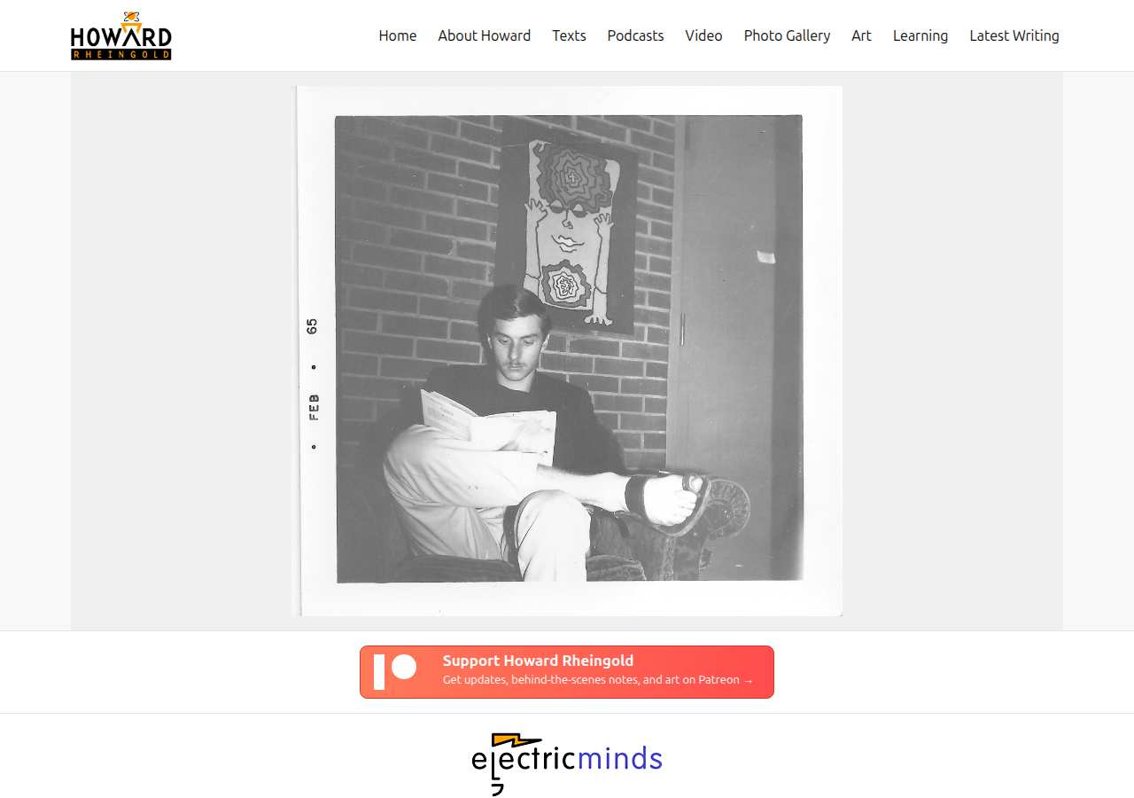 The home page of Howard Rheingold, rheingold.com