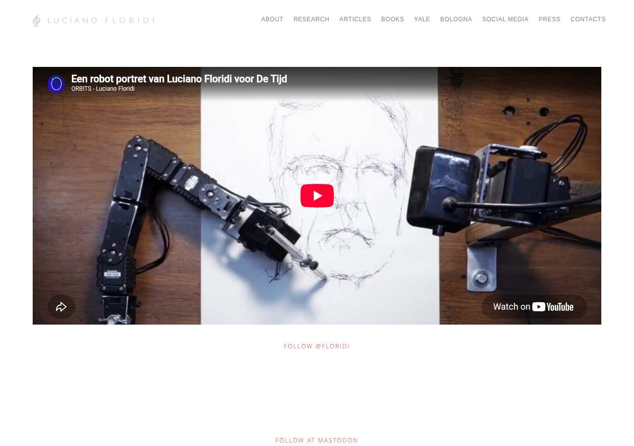 The home page of Luciano Floridi, philosophyofinformation.net