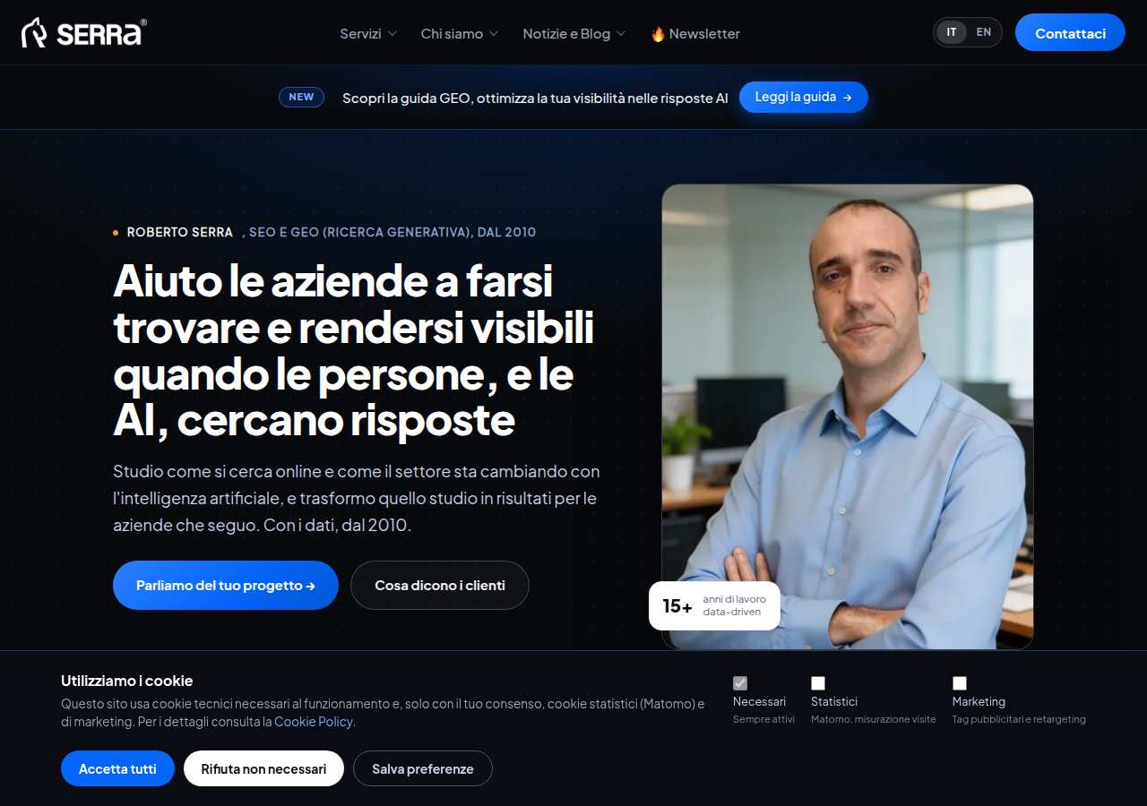 The home page of Roberto Serra, roberto-serra.com