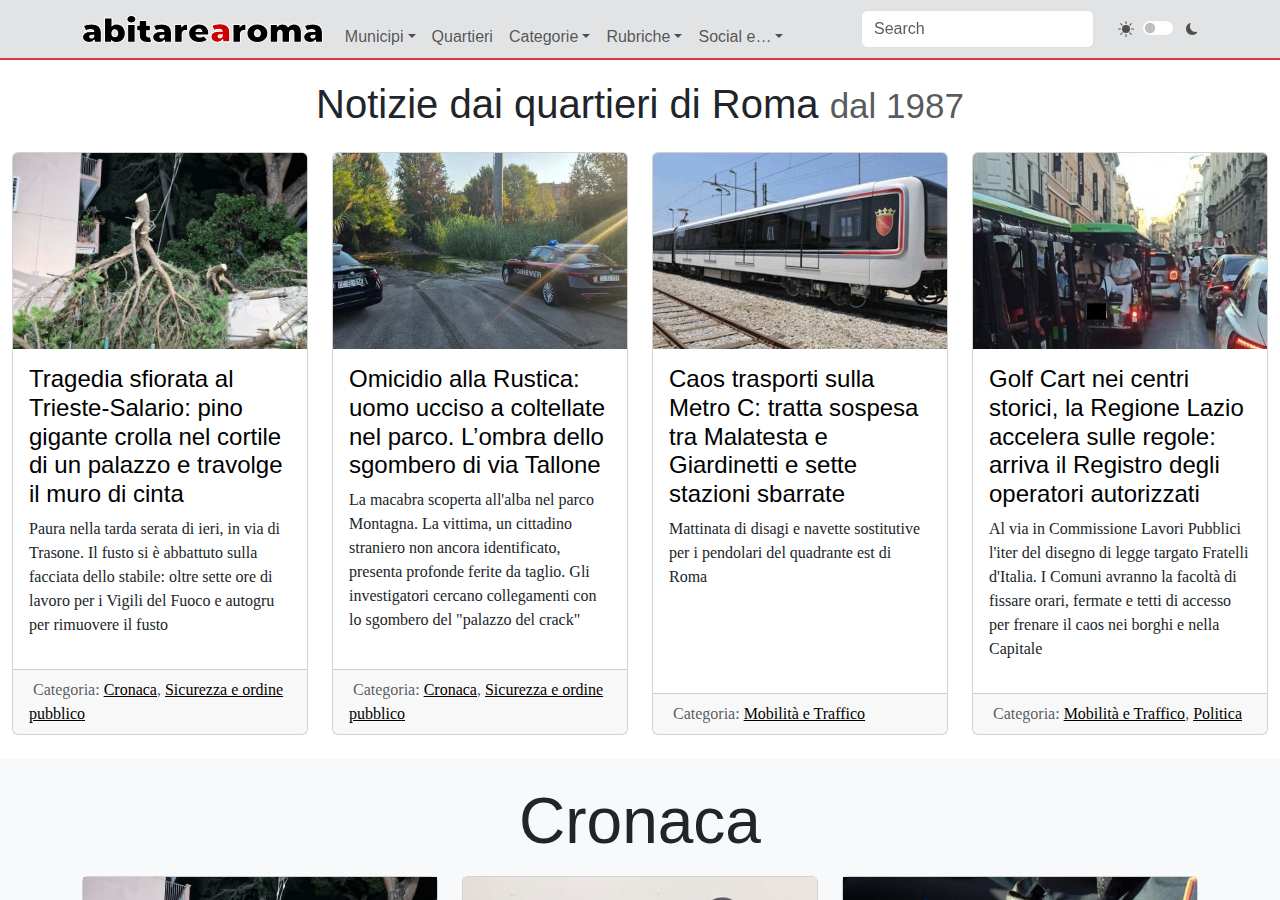 The home page of Abitare A Roma, abitarearoma.net