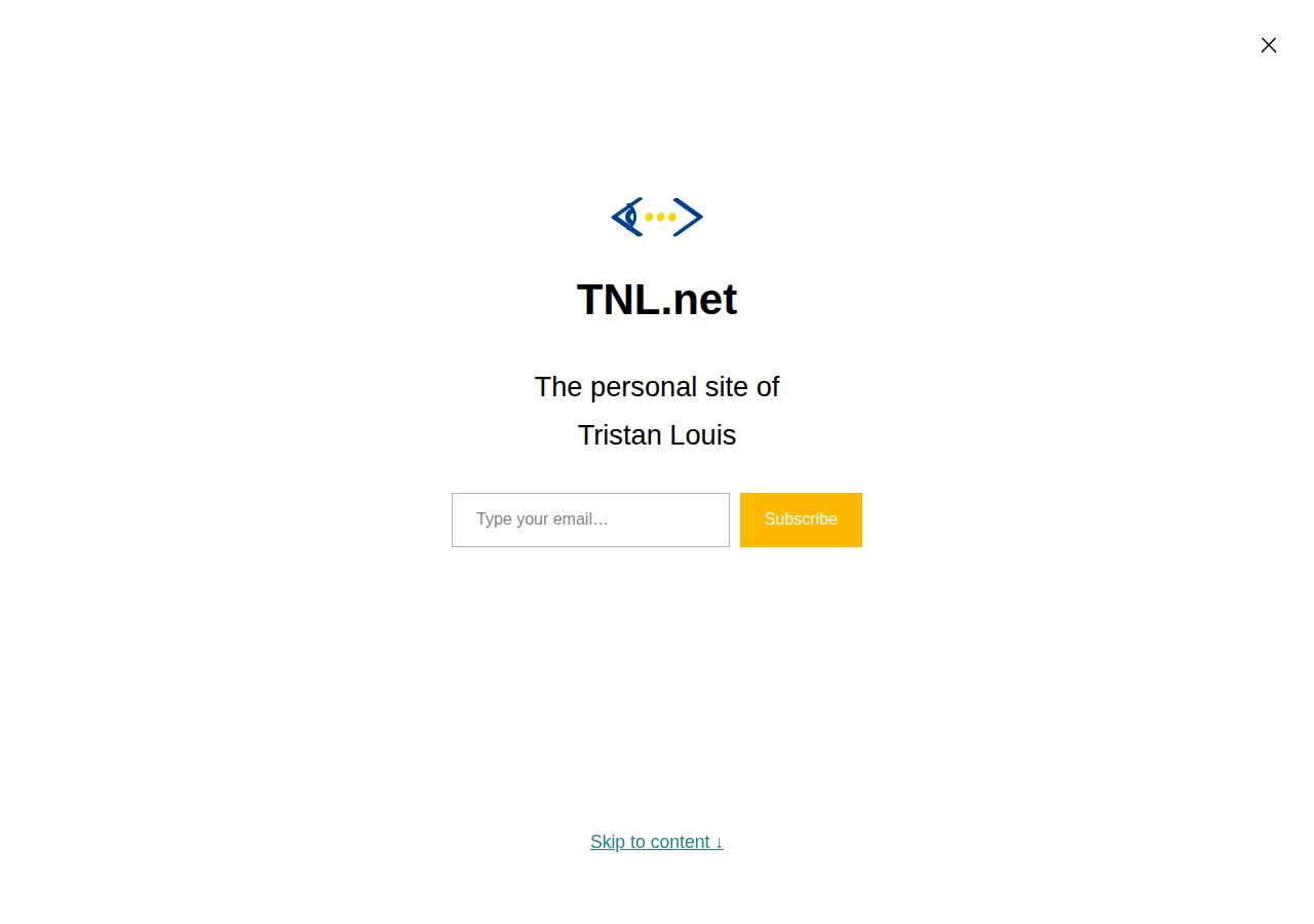 The home page of Tristan Louis, tnl.net