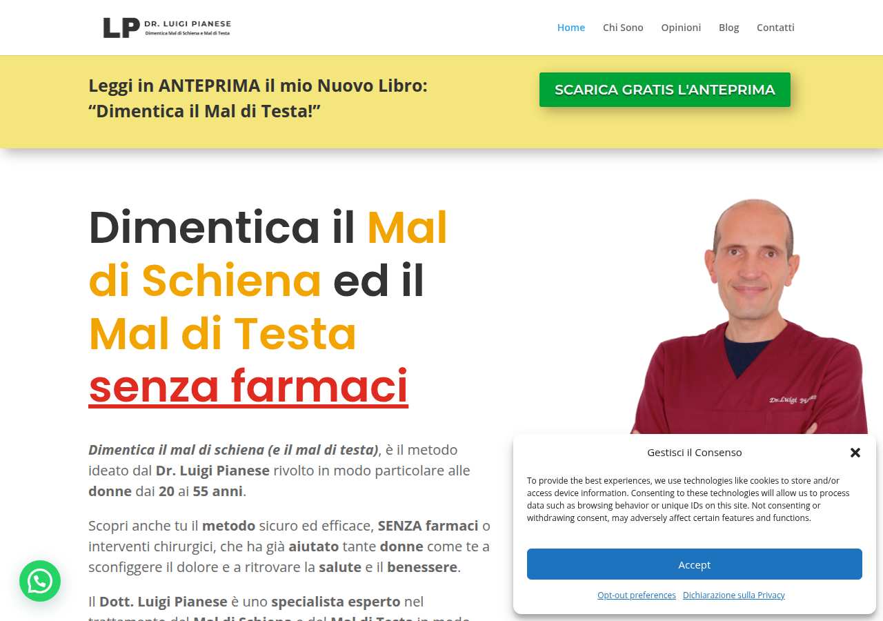 The home page of Dr. Luigi Pianese, drluigipianese.it